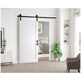 AVAH White Shaker Designed Panelled Barn Door with Soft-Closed Hardware