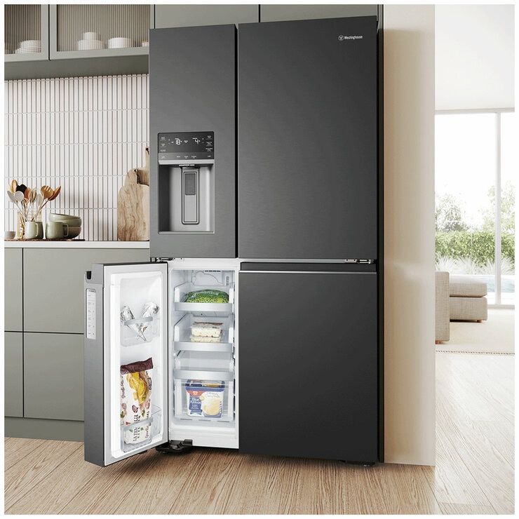 Westinghouse 609L French Quad Door Fridge Matte Black WQE6170BB Westinghouse 609L French Quad Door Fridge Matte Black WQE6170BB