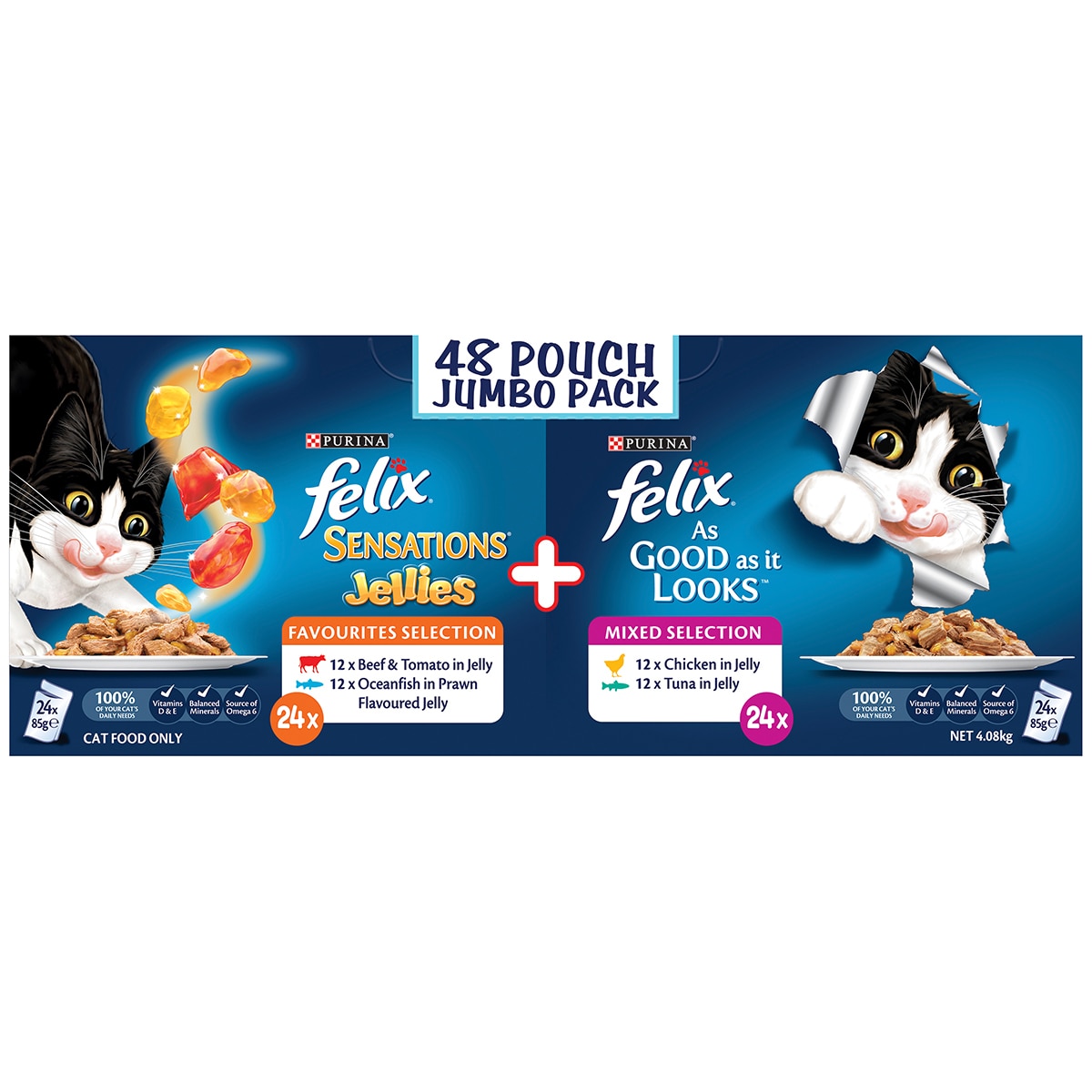 Felix Jumbo Mixed Cat Food 48 x 85g Costco Australia