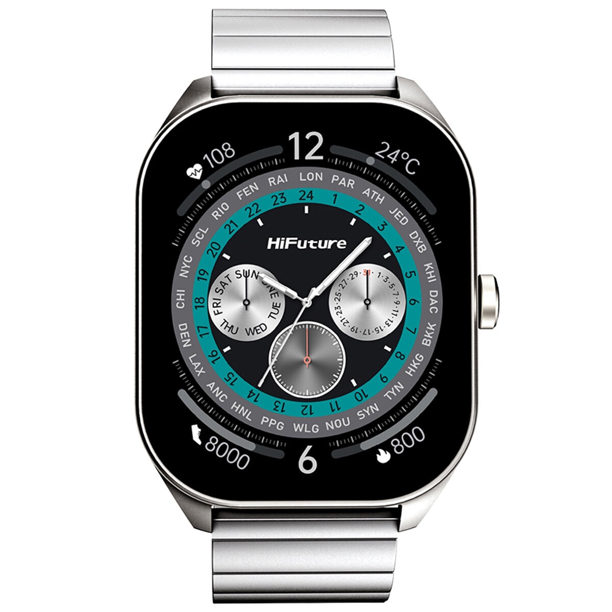 HiFuture Apex Smart Watch Sterling Silver APEX-SILVER