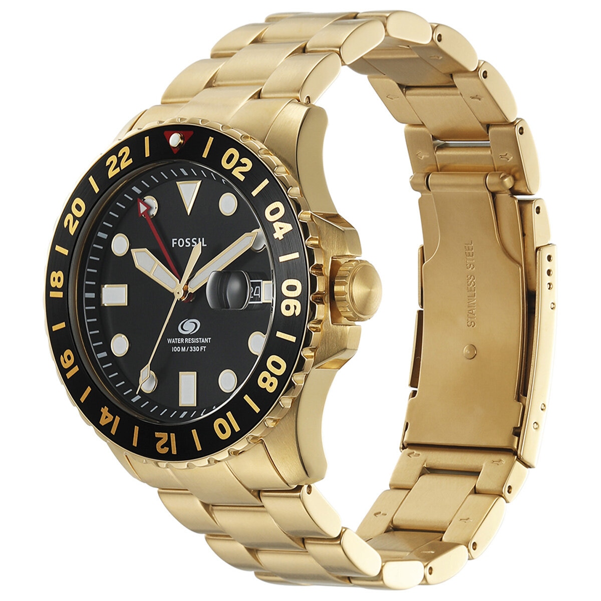 Fossil Blue GMT Gold-Tone Stainless Steel Men's Watch FS5900