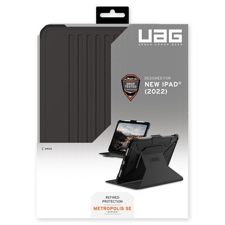UAG Metropolis SE Apple iPad 10th Gen Folio Rugged Case Black 12339X114040