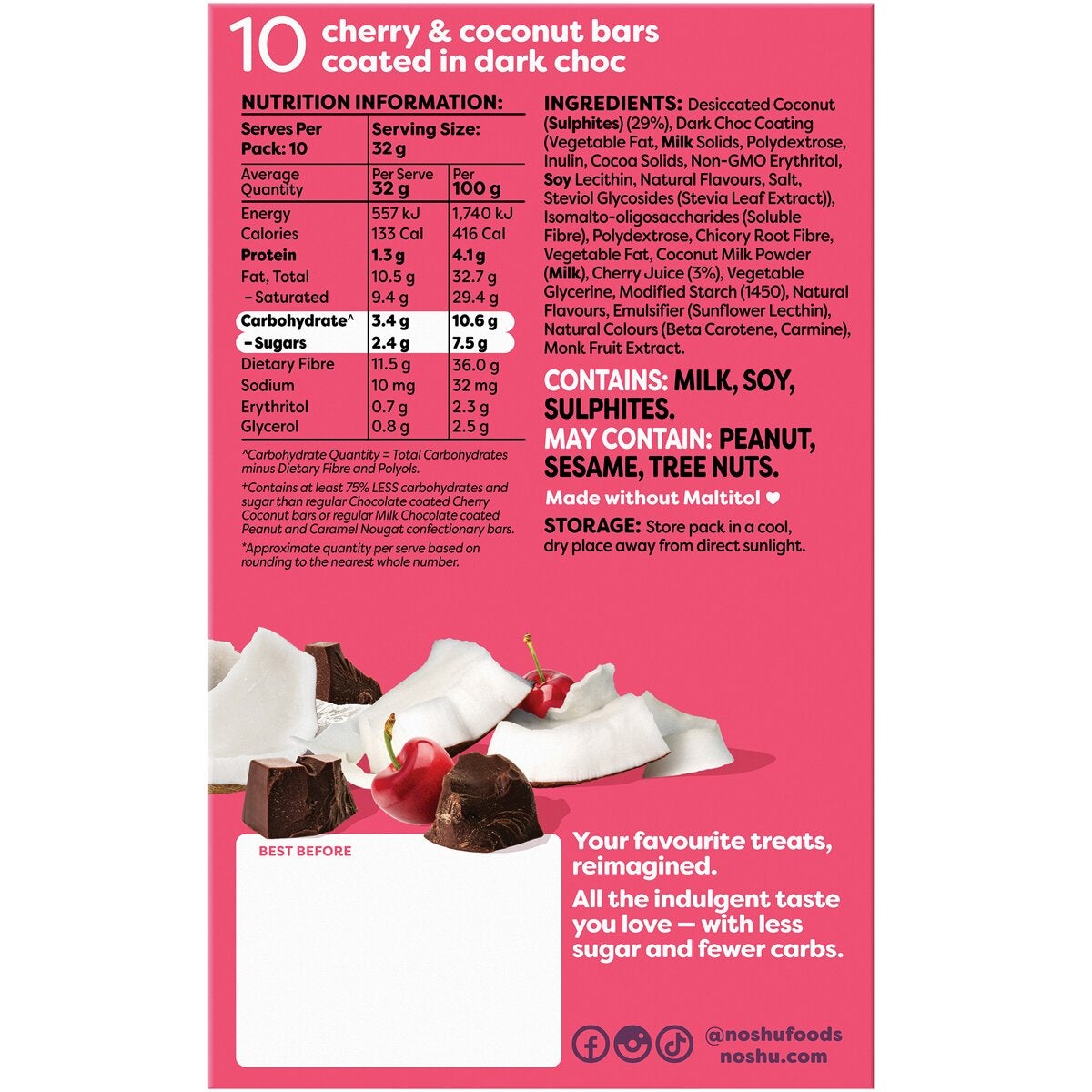 Noshu Indulgence Bars 20 x 32g