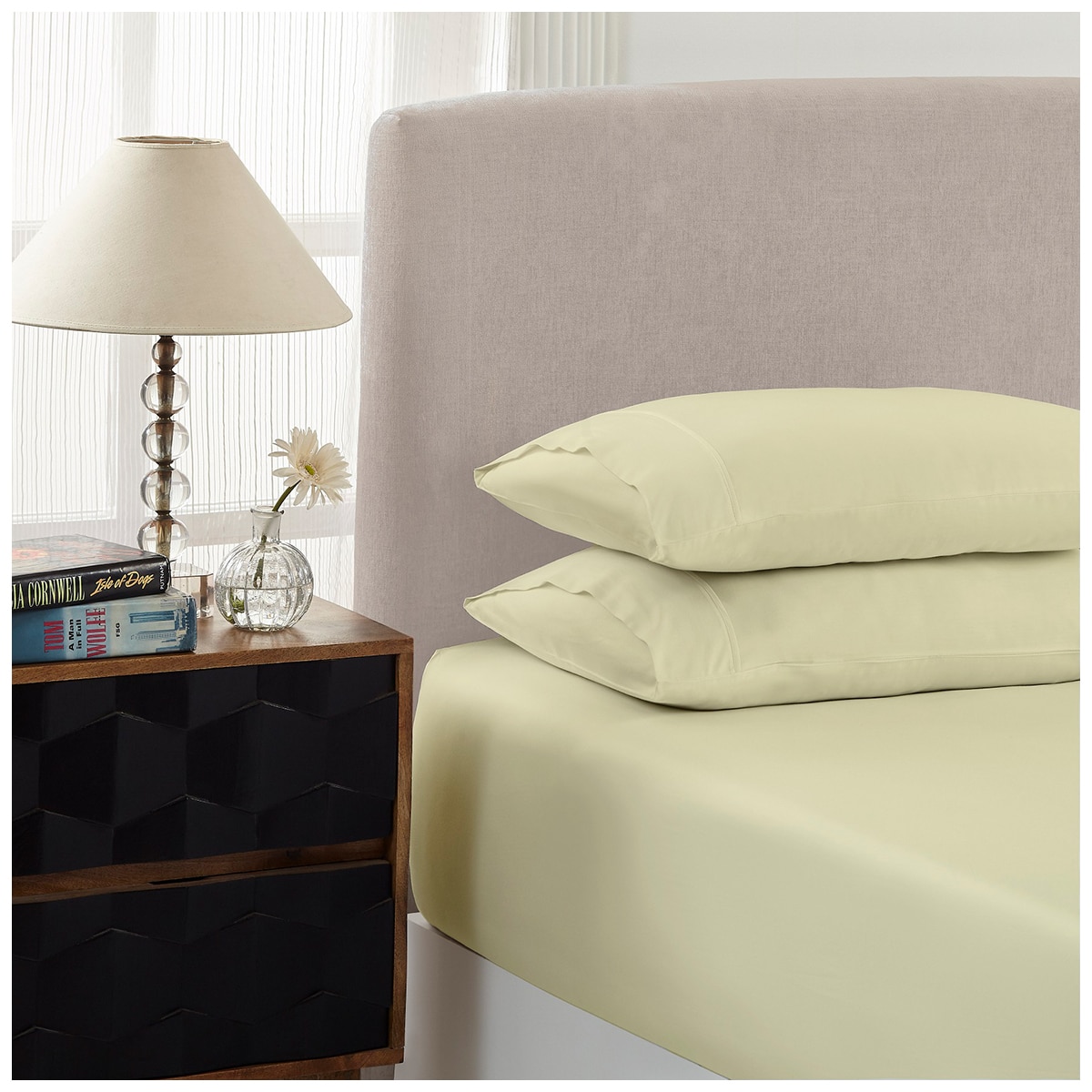 Bdirect Royal Comfort 1500 TC Cotton Rich Fitted sheet 3 PC Set Queen-Ivory