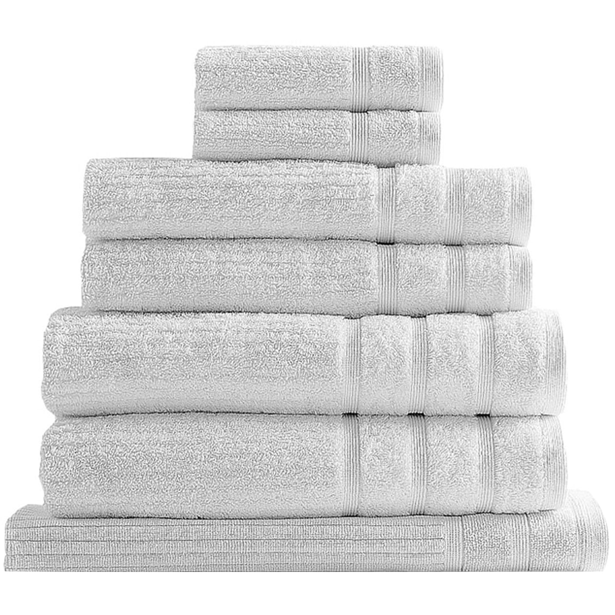 Bdirect Royal Comfort Eden 600GSM 100% Cotton 8 Piece Towel Pack - White
