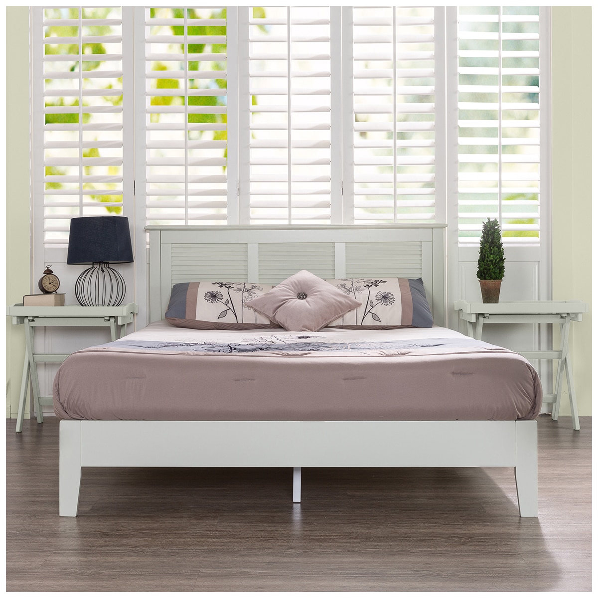 Blackstone Wooden Bed Frame Double Ivory Costco Australia