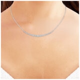 18KT White Gold 1.00ctw Diamond Bar Necklace