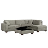 Thomasville Fabric Sectional With Storage Ottoman