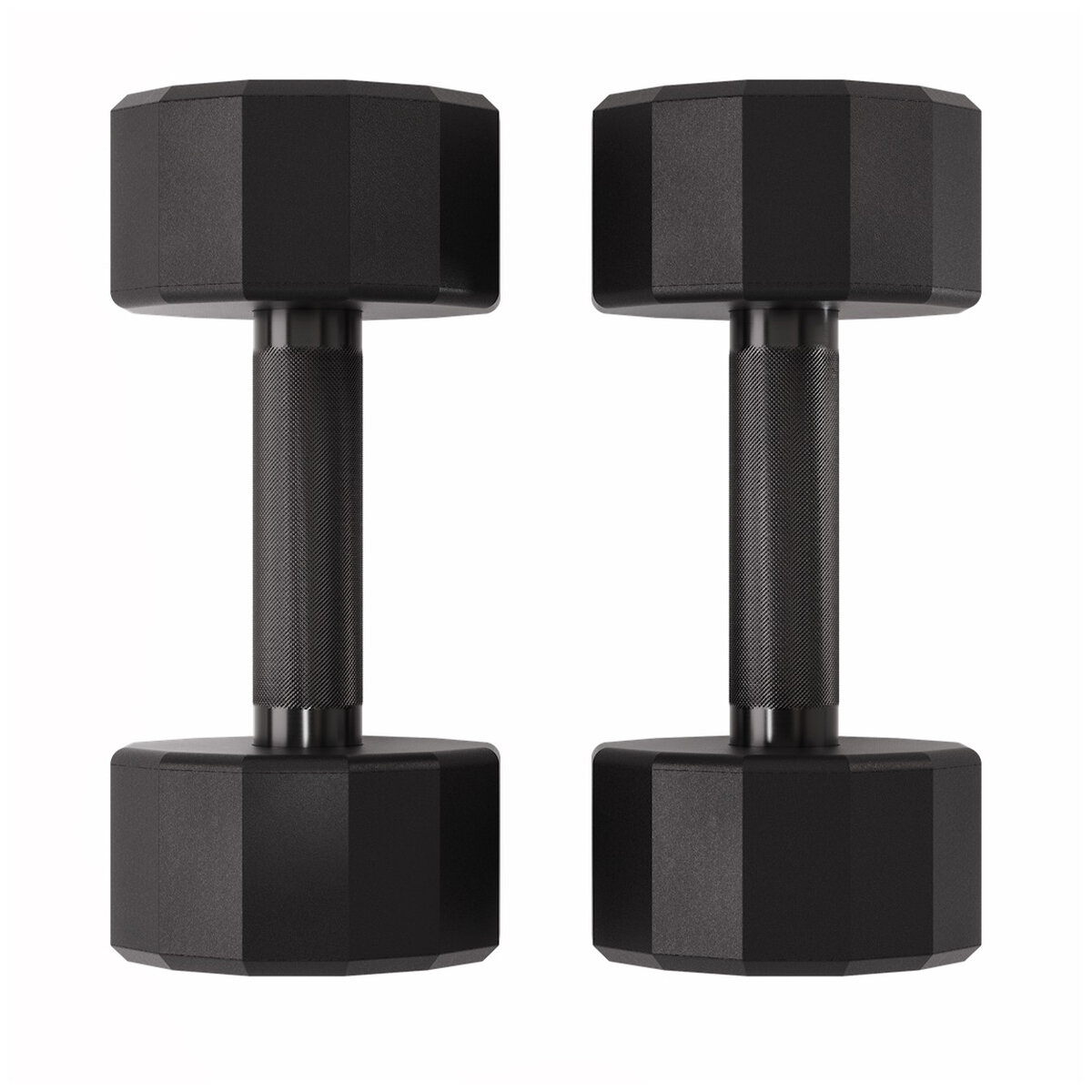Centr 4 - 14 kg Rubber 12-Sided Dumbbell Set with A-Frame Rack
