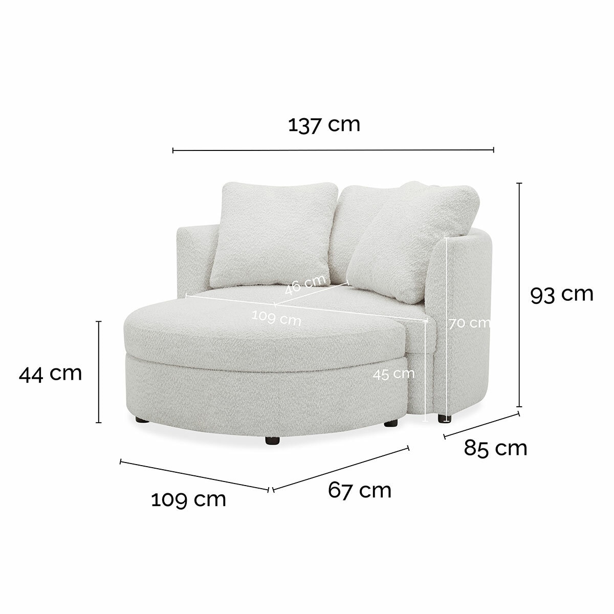 Aiden & Ivy Fabric Accent Chair With Storage Ottoman
