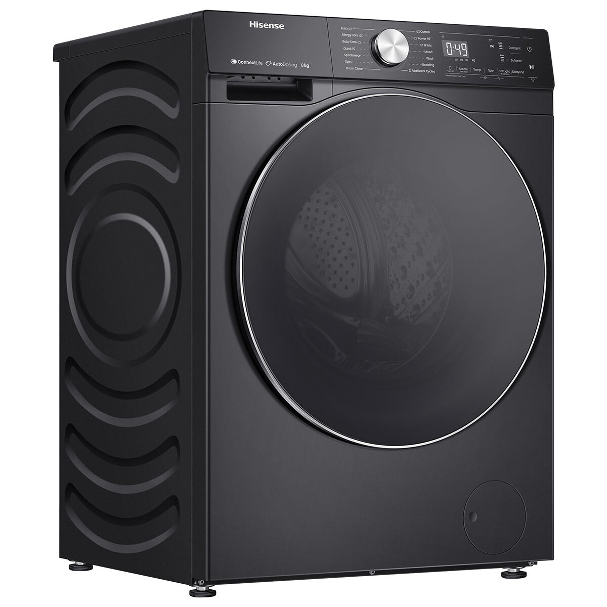 Hisense Washer 8kg Front Load Black HWFS8014AB