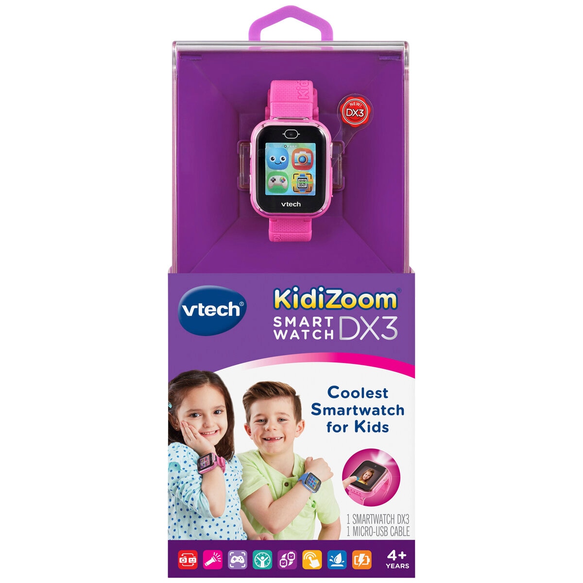 New, VTECH KIDIZOOM DX 3,Smartwatch for Kids includes micro-USB cable