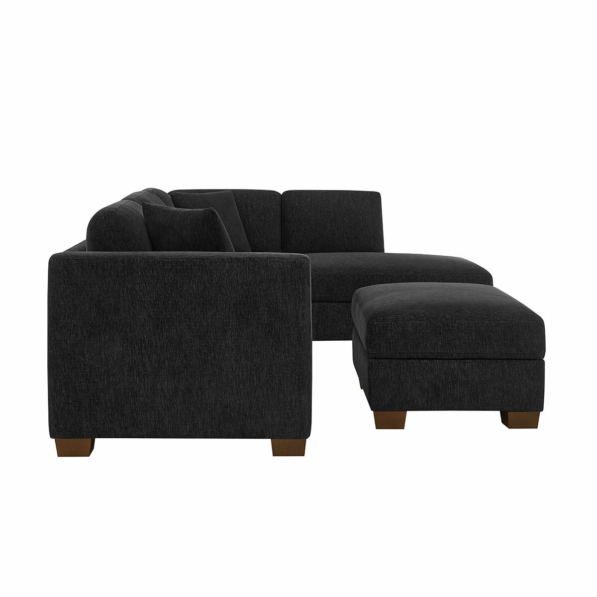 Thomasville 3 Piece Fabric Sectional With Storage Ottoman Thomasville 3 Piece Fabric Sectional With Storage Ottoman