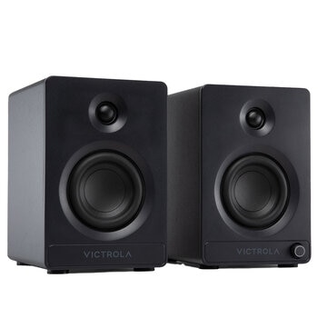 Victrola Tempo Bookshelf Speakers Black VPS-400-BLK-INT