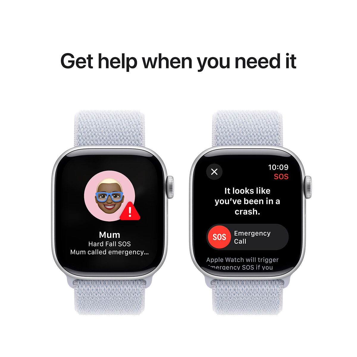 Apple Watch Series 10 GPS 42mm Silver Aluminium Case with Blue Cloud Sport Loop