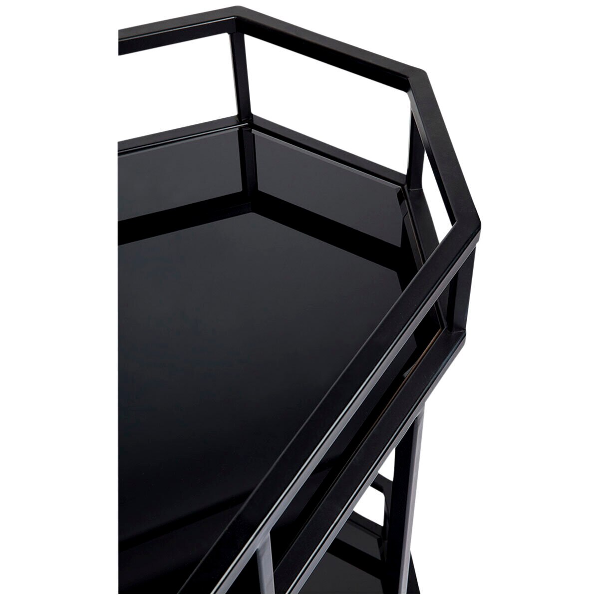 Cafe Lighting Brooklyn Mirrored Bar Cart Black