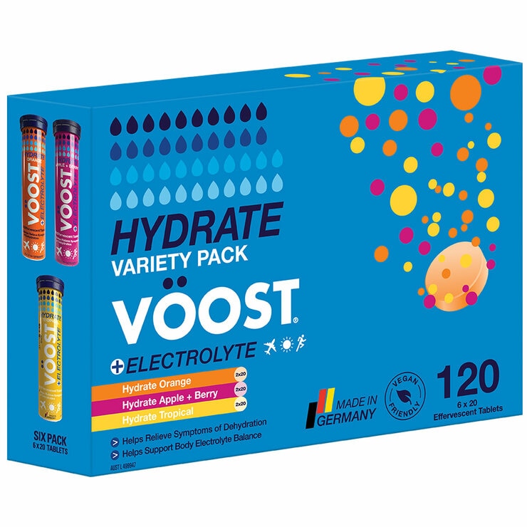 Voost Hydrate Electrolyte Variety Pack 120 Effervescent Tablets