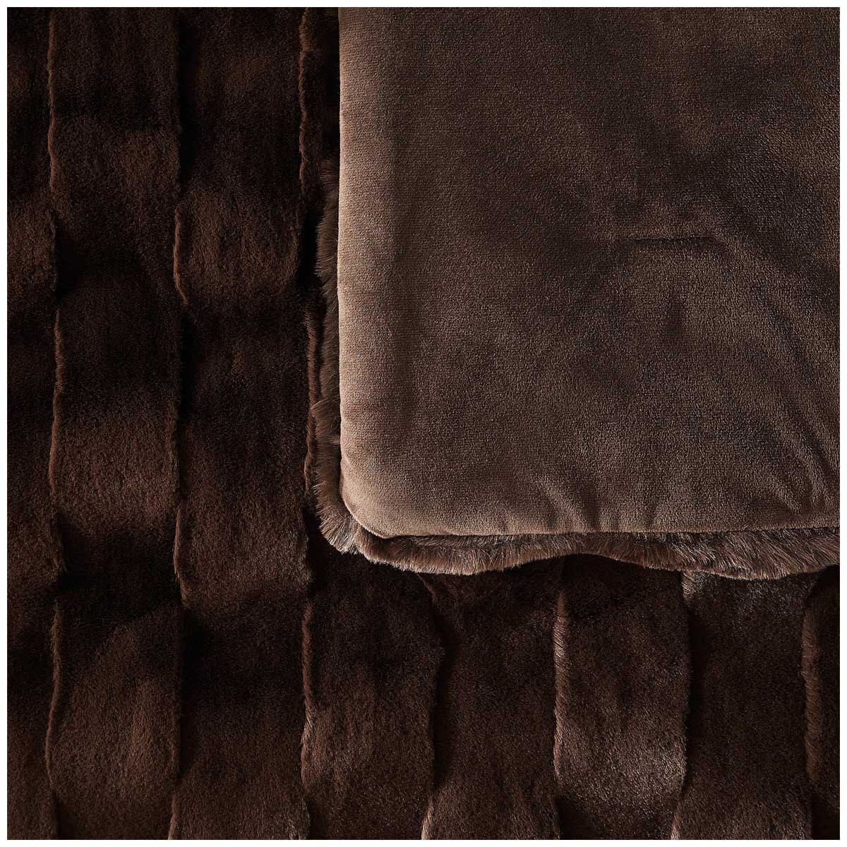 Frye Luxe Faux Fur Throw 152 x 178cm Chocolate