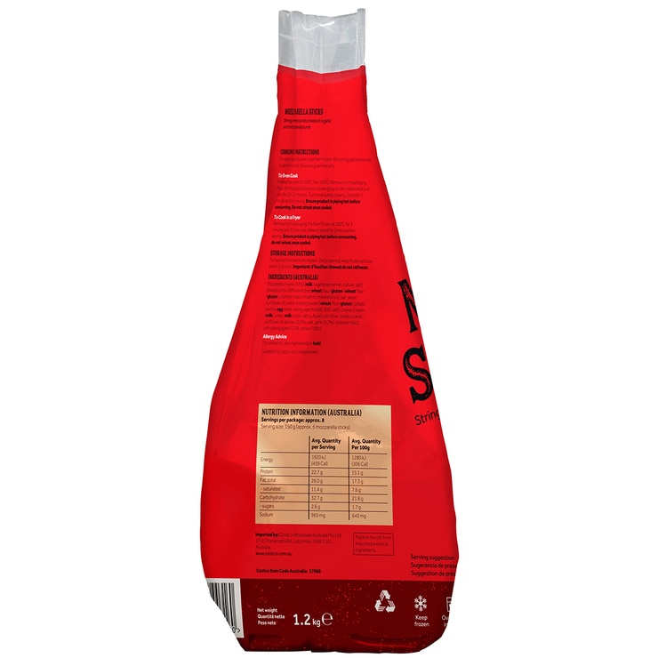 Rodeo Joe's Mozzarella Sticks 1.2kg Costco Australia