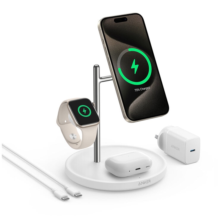 Anker MagGo 3 In 1 Wireless Charging Stand With Qi2 B25M3T21