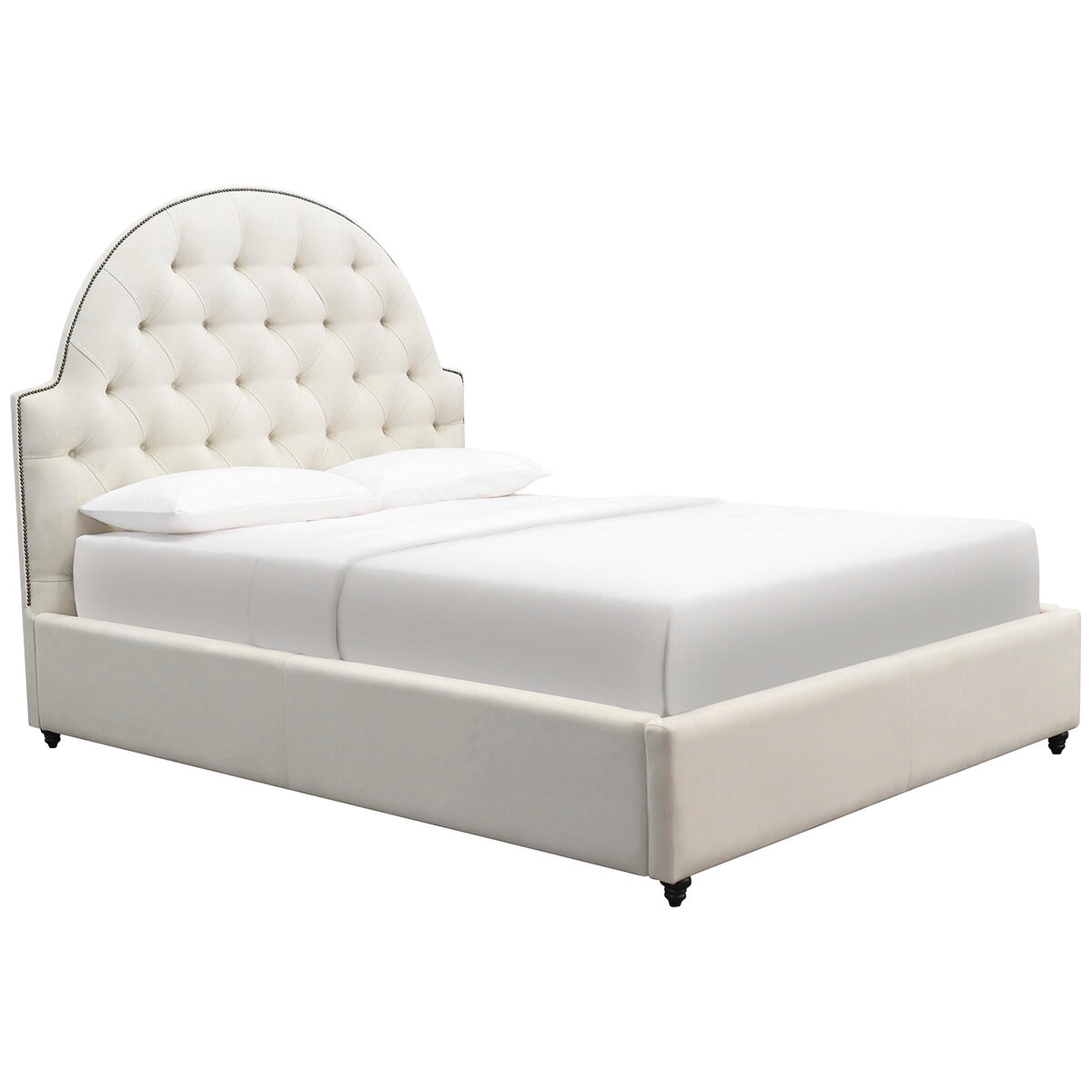 Moran Princess Queen BedHead With Encasement With Slatted Base Plush Bone