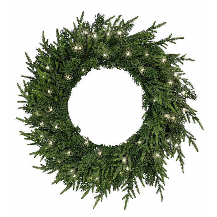 CGH Pre-Lit 30 Inch Holiday Norfolk Pine Wreath CGH Pre-Lit 30 Inch Holiday Norfolk Pine Wreath