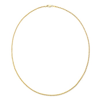 18KT Yellow Gold Diamond Cut Rope Necklace
