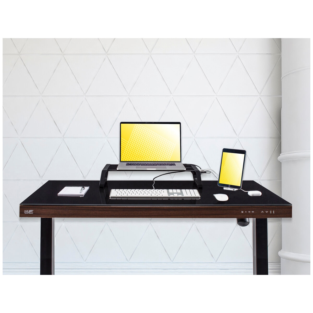 Seville Classics airLIFT Tempered Glass Monitor Riser Black