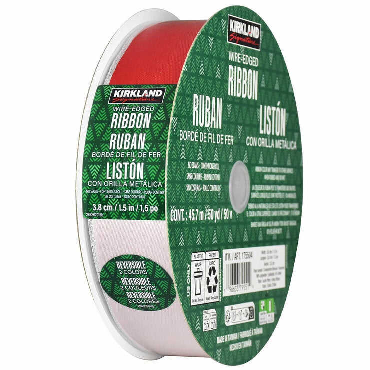 Kirkland Signature Wire Edged Holiday Ribbon 45.7m Kirkland Signature Wire Edged Holiday Ribbon 45.7m