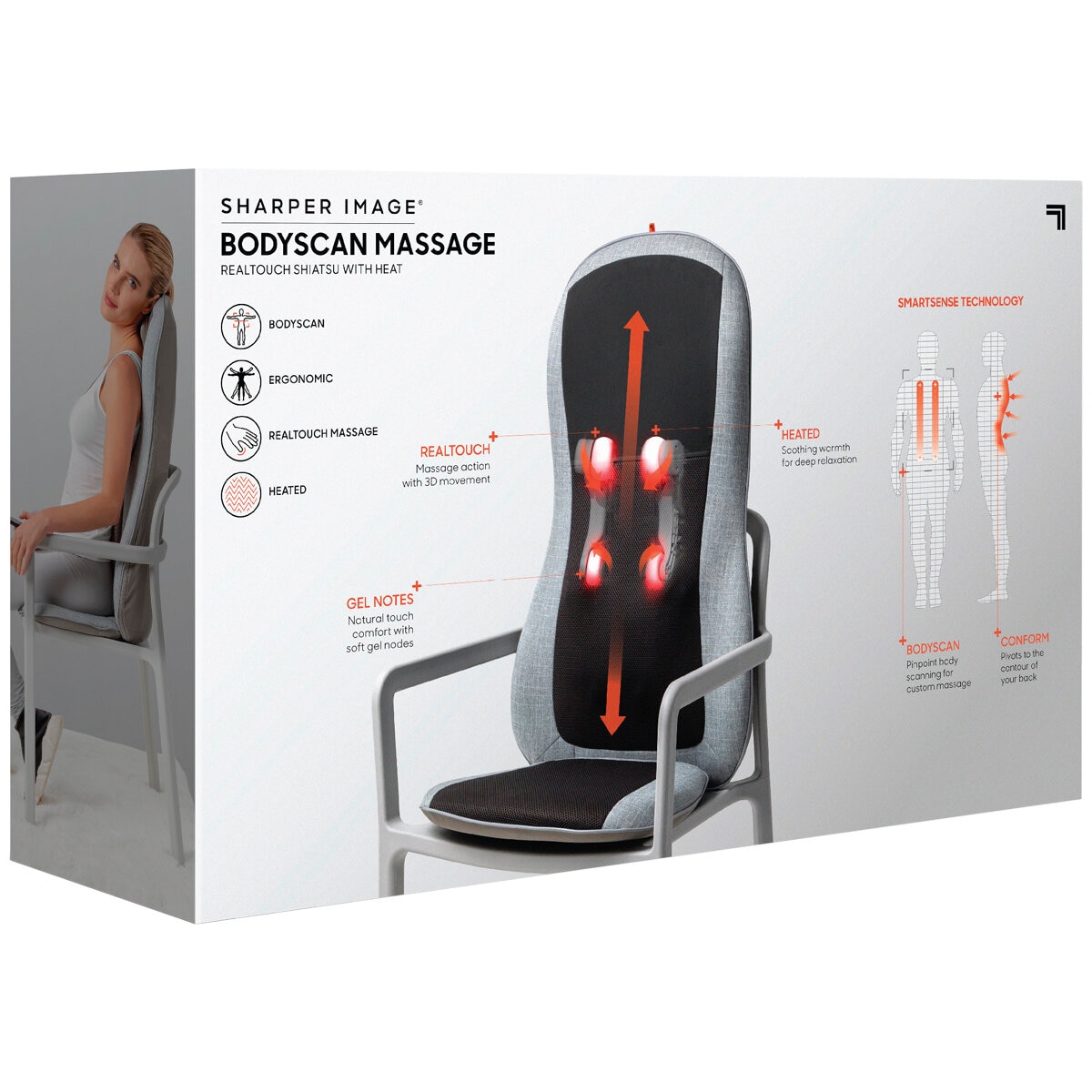 Sharper image shiatsu and heat sales massage pillow
