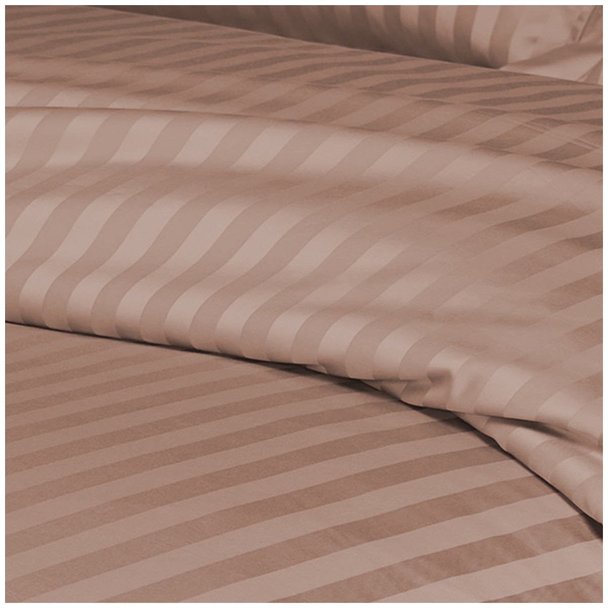 Kingtex 1200TC Egyptian Cotton Sateen Stripe Quilt Cover Set Queen - Coffee