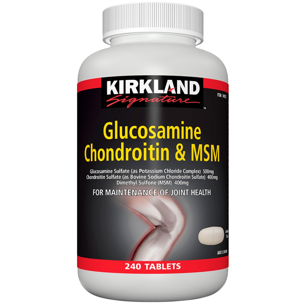 Kirkland Signature Glucosamine, Chondroitin & MSM, 240 Tablets C...