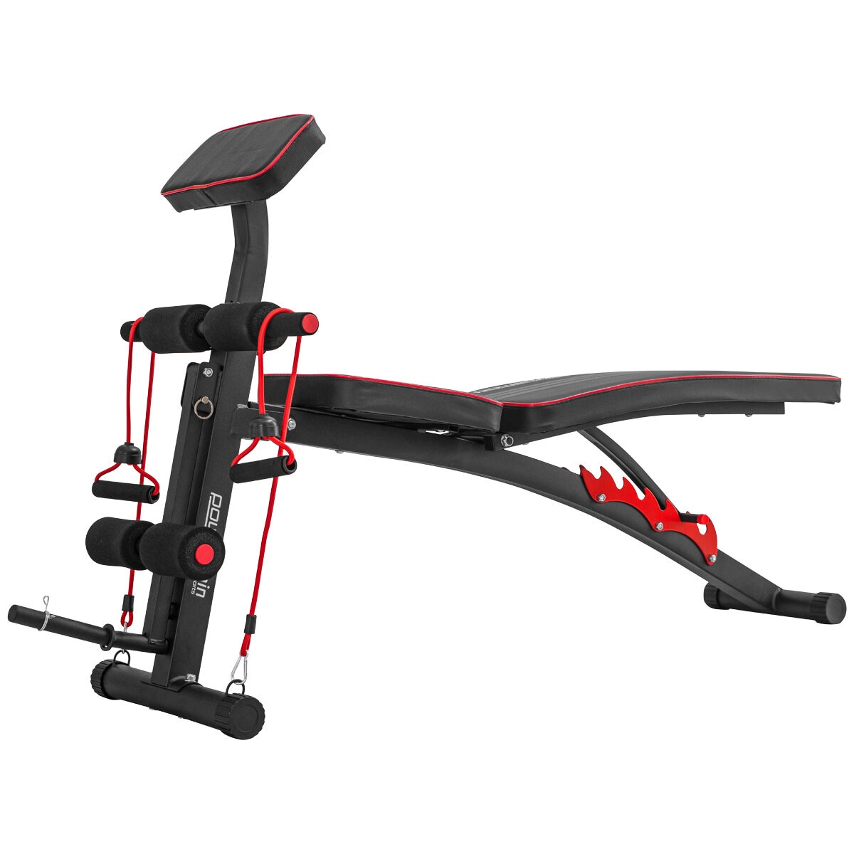 Powertrain Adjustable FID Home Gym Bench with Preacher Cu