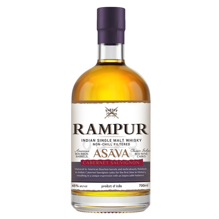 Rampur Asava Cabernet Sauvignon Cask Single Malt Whisky 700ml Rampur Asava Cabernet Sauvignon Cask Single Malt Whisky 700ml