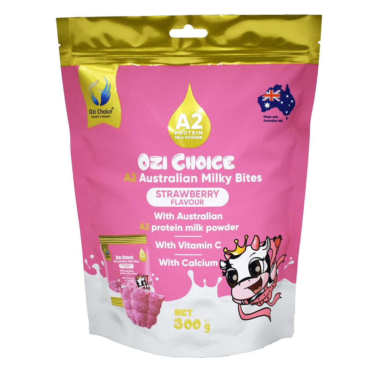 Ozi Choice A2 Australian Milky Bites 300g Strawberry Ozi Choice A2 Australian Milky Bites 300g Strawberry