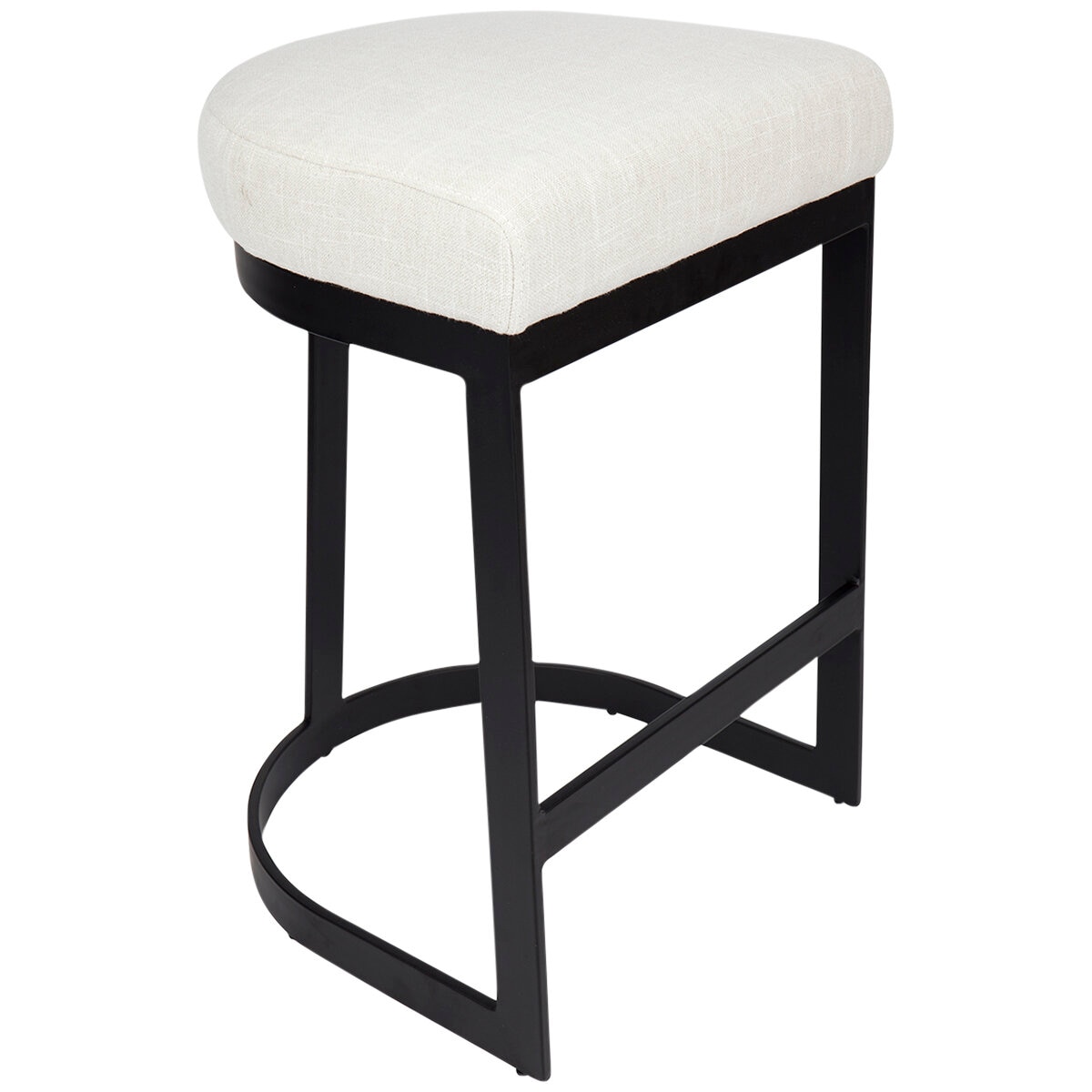 Café Lighting Brooke Black Kitchen Stool Natural
