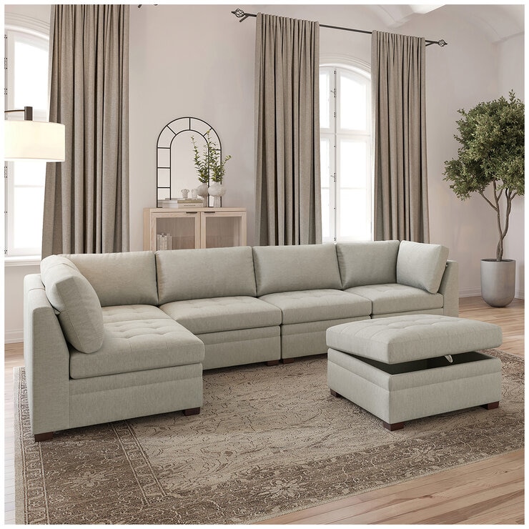 Thomasville 6 Piece Modular Fabric Sectional Thomasville 6 Piece Modular Fabric Sectional