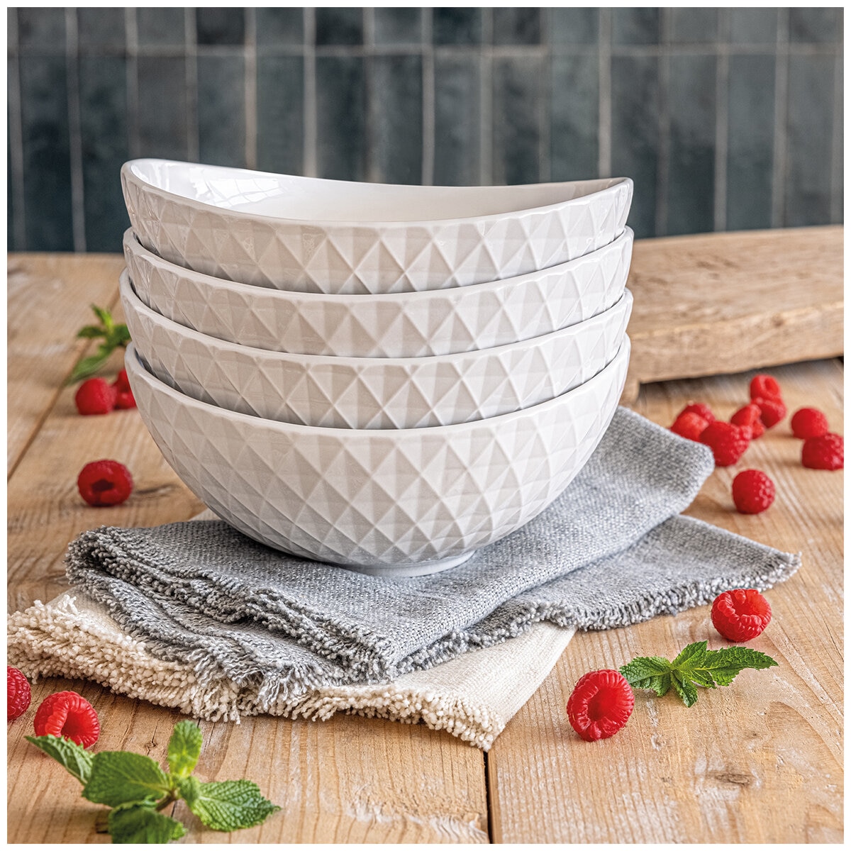 Over&Back Bistro Diamond Bowls 4 Pieces