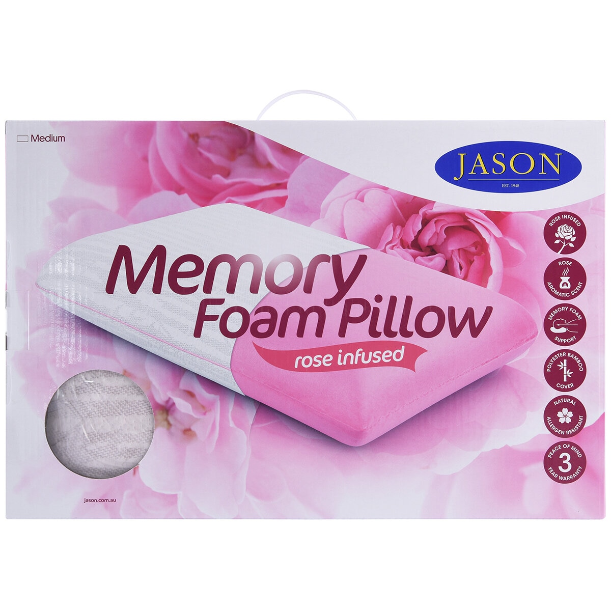 Jason Eucalyptus & Lavender Scented Memory Foam Pillow Rose