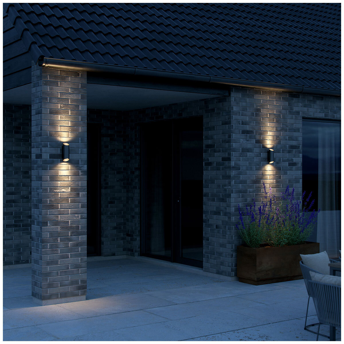 Nordlux Nico Round 22 Black Outdoor Wall Light IP54 GU10