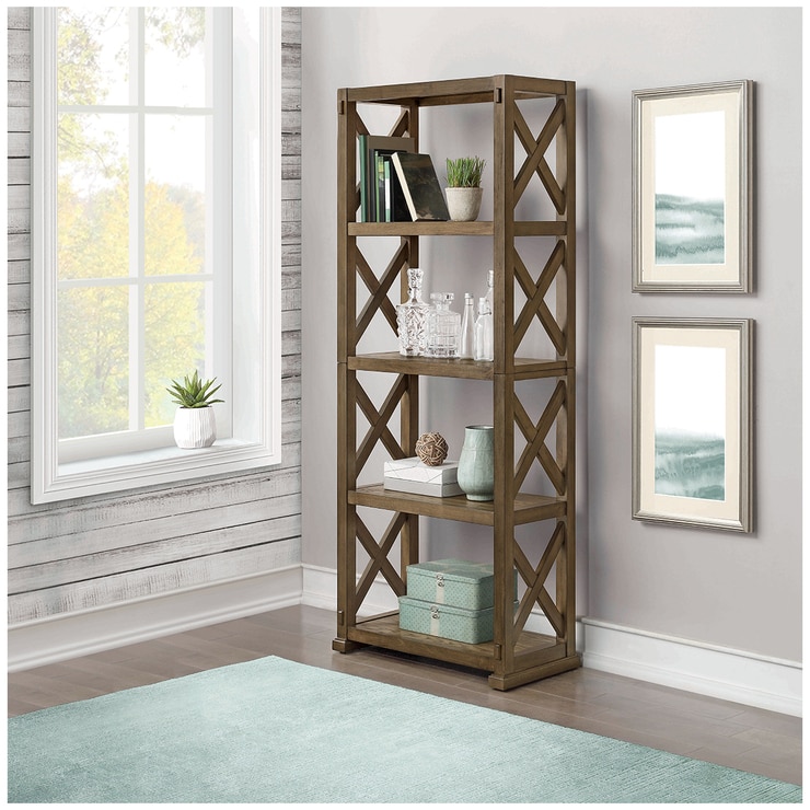 Bayside Furnishings Bookcase with 5 Fixed Shelves Costco Australia