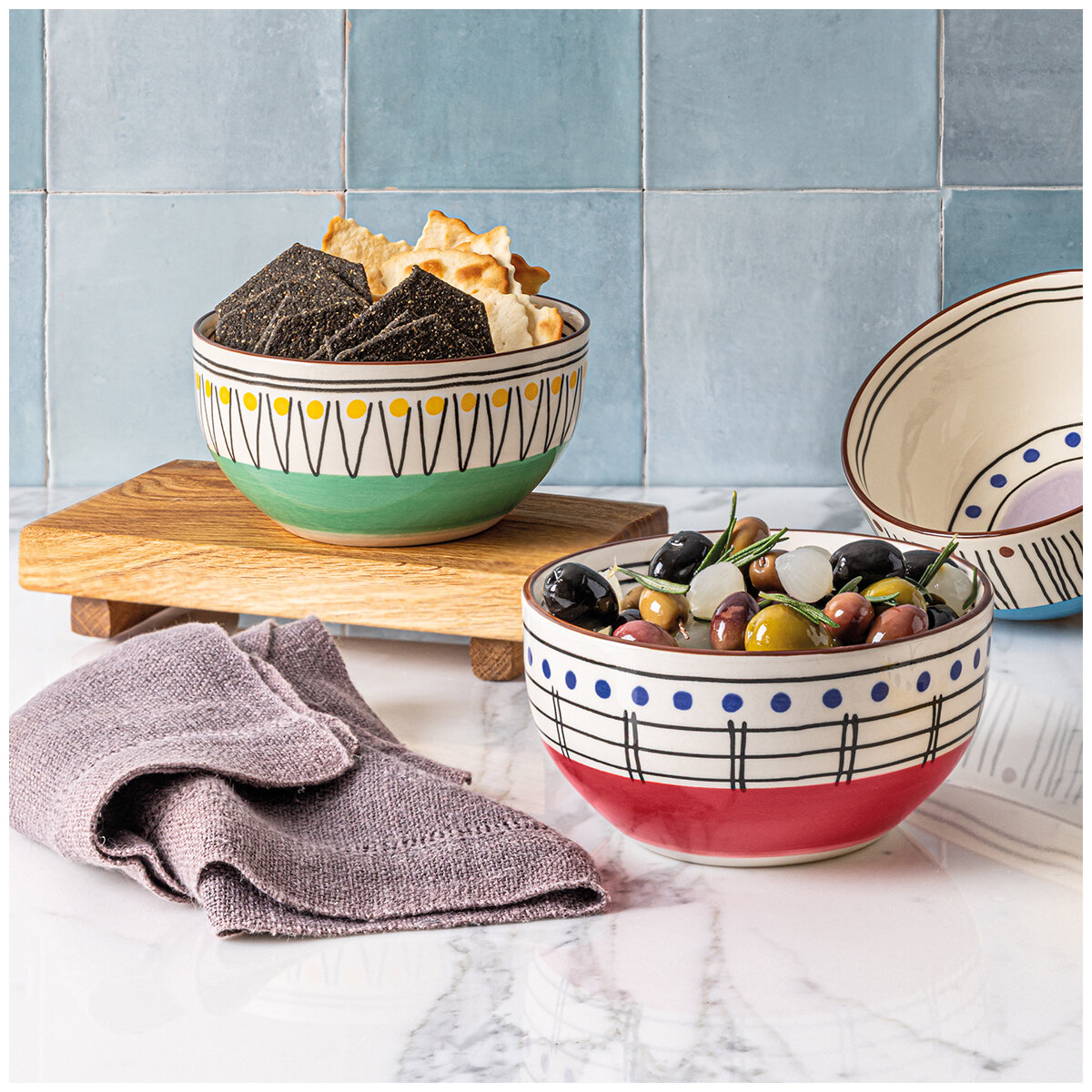 over&back Stardust Stoneware Bowls 6 Piece Set