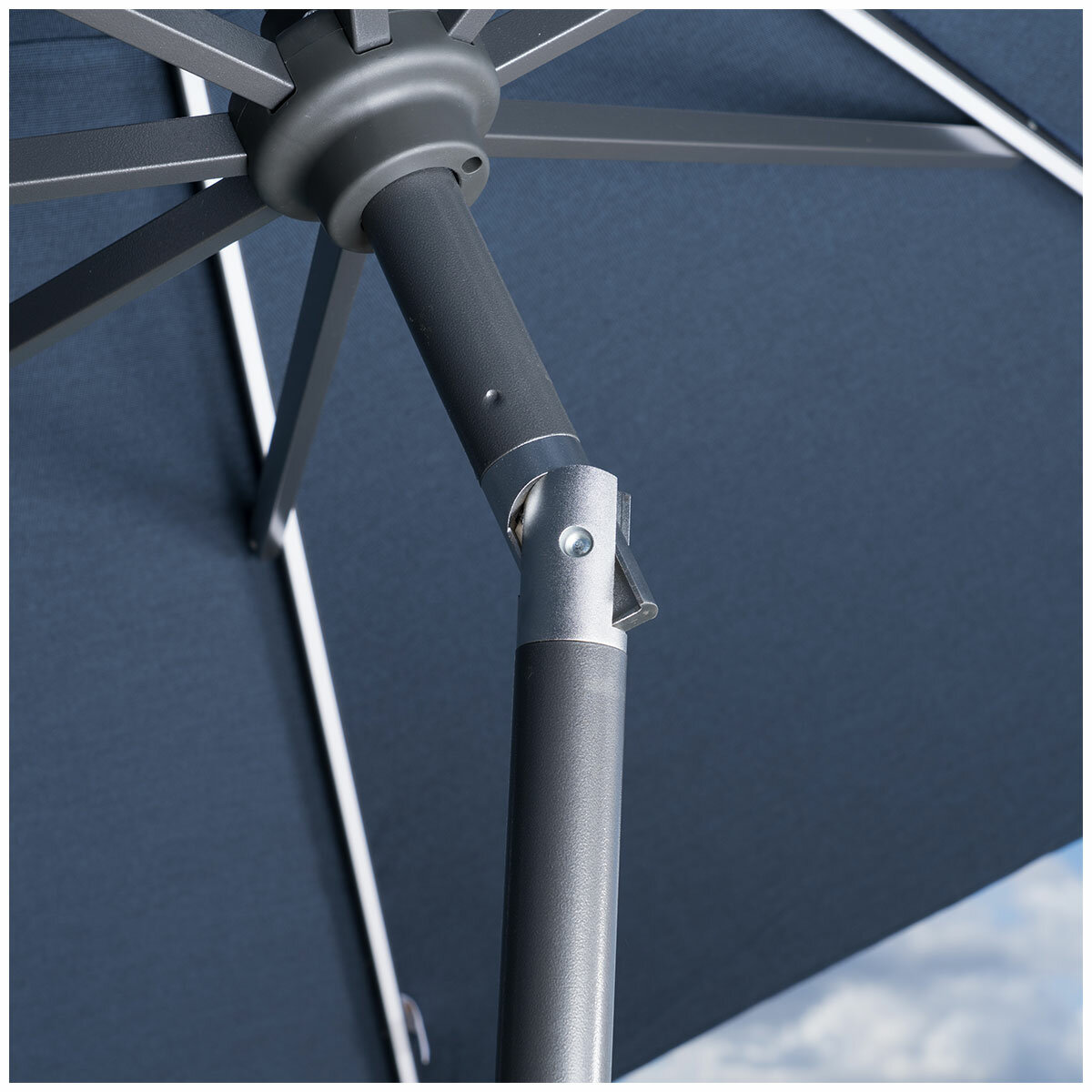 SunVilla Blue LED Market Umbrella 3M