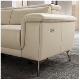 Valencia Pista Leather Reclining Sectional Lounge Left Chaise Beige Colour