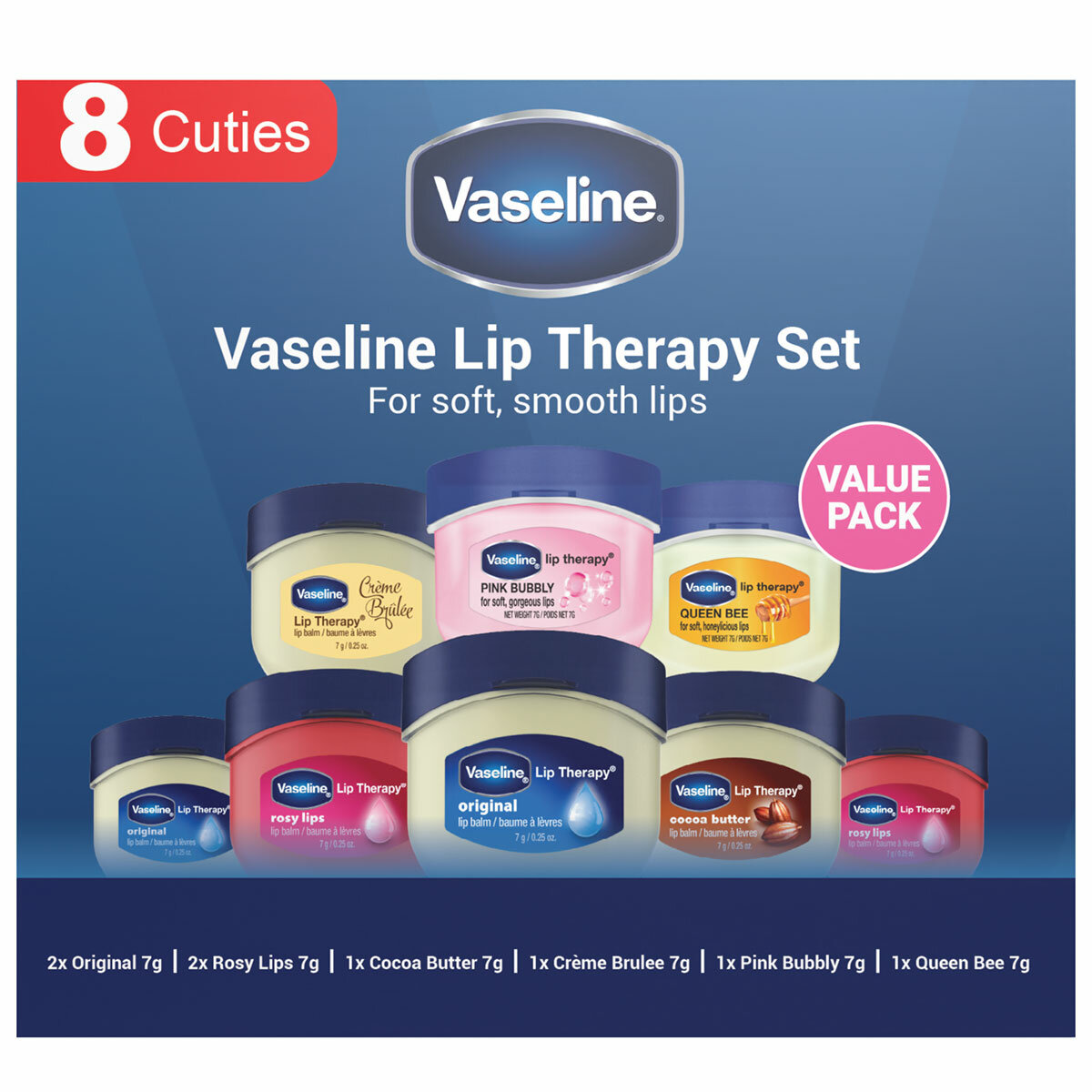 Vaseline Lip Therapy Cuties 8 x 7g Vaseline Lip Therapy Cuties 8 x 7g