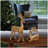 Resin Tabletop Deer Set 2 Piece Resin Tabletop Deer Set 2 Piece