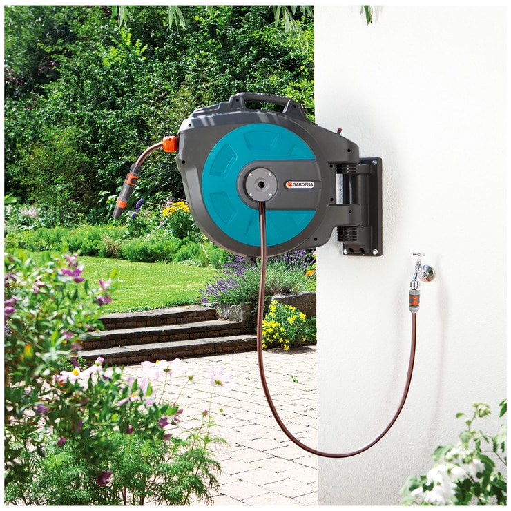 Gardena 25m Automatic Rollup WallMounted Hose Reel Costco Australia