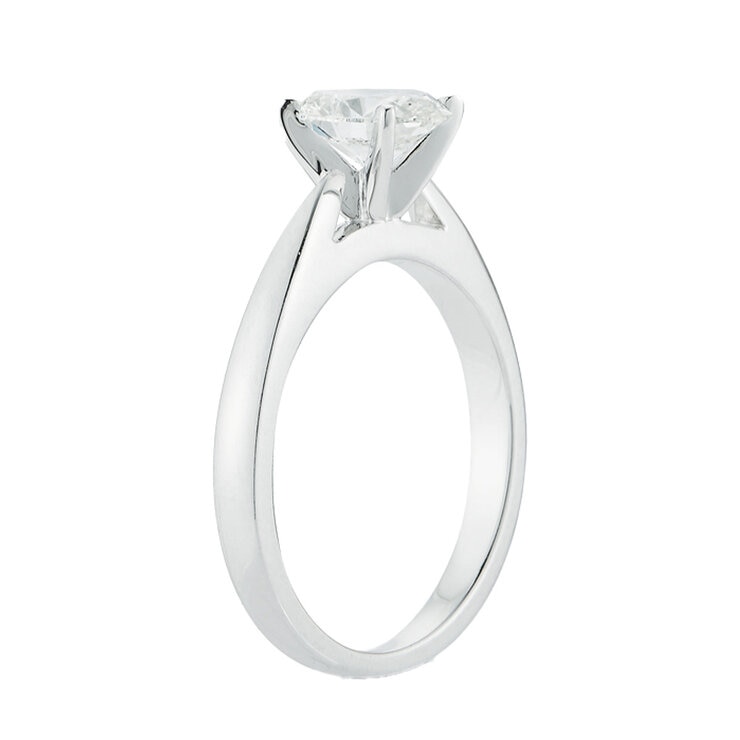 Platinum 1ctw Oval Diamond 4 Prong Ring