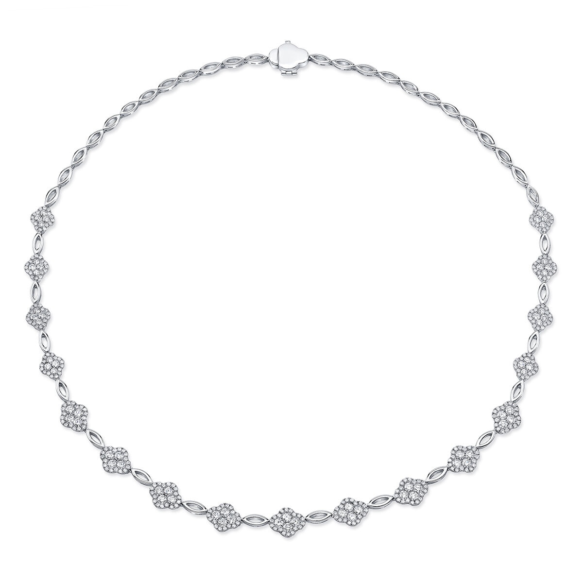 18KT White Gold 5.58 ctw Diamond Link Necklace