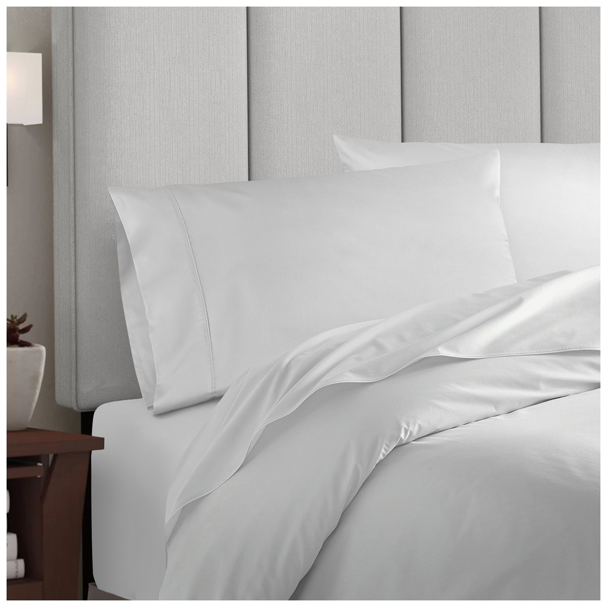 Bdirect Royal Comfort - Balmain 1000TC Bamboo cotton Quilt Cover Sets (Queen) - White